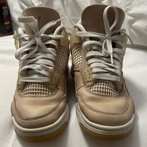 Jordan Women's Athletic Shoes in Beige and White